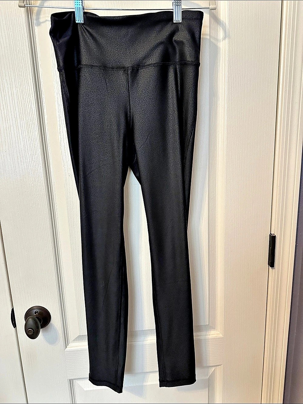 Savvi Faux Leather Women’s Leggings in Black Size Medium